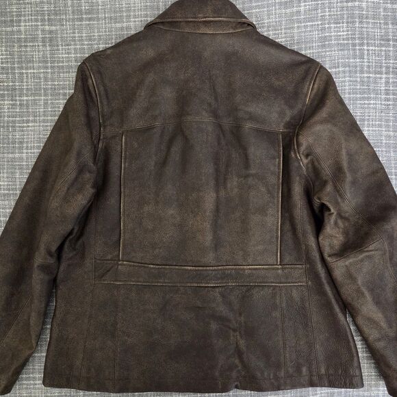 RARE LL BEAN Leather Aviator Jacket Women’s MP Brown Removable Sherpa Collar - Picture 13 of 16